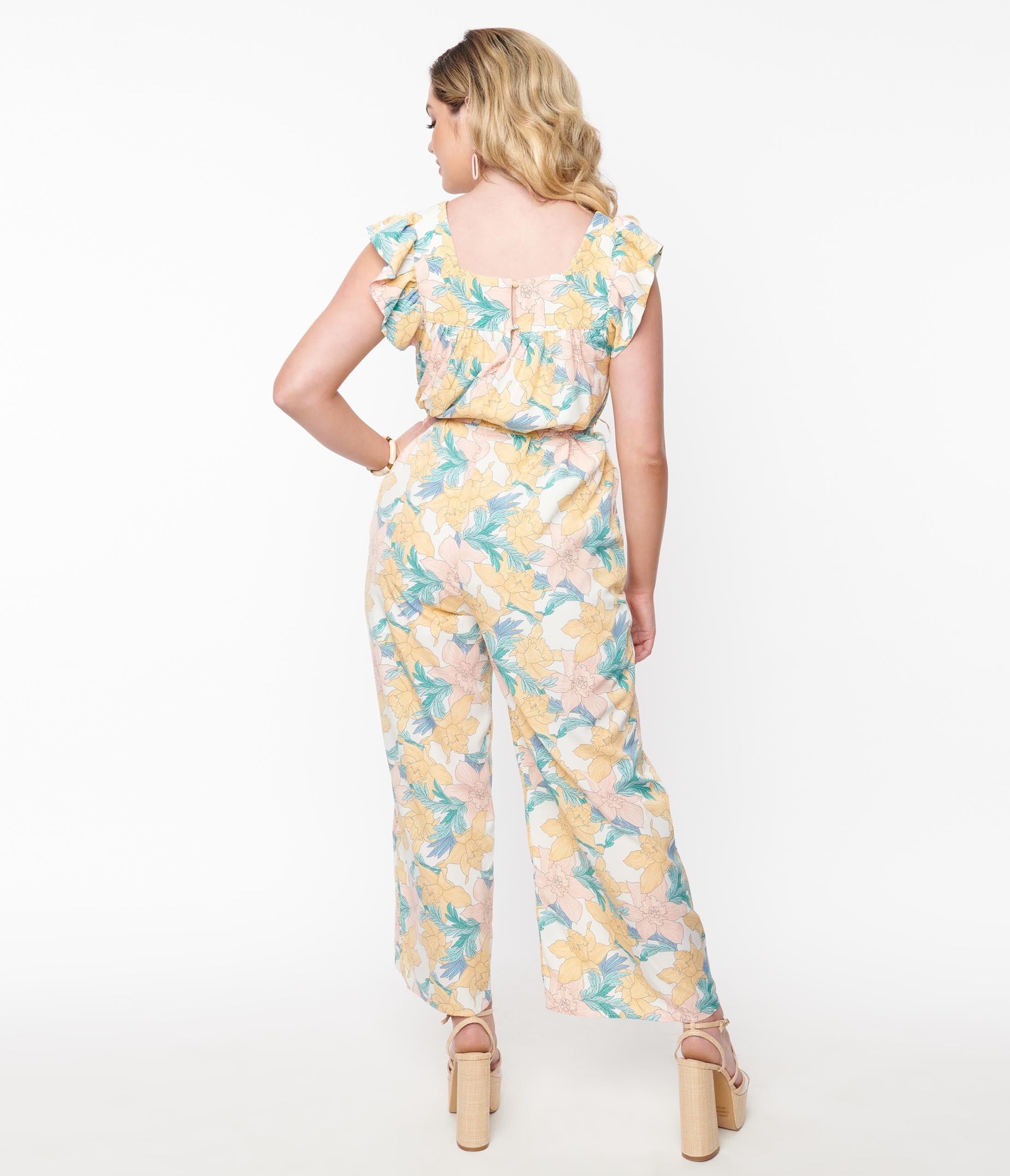 Buy ECOWISH Womens Jumpsuits Summer Floral Printed Spaghetti Strap  Sleeveless Casual Jumpsuit Rompers Online at desertcartINDIA